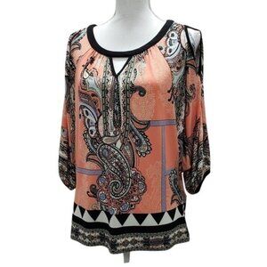 Beige by eci Womens Cold Shoulder Top Size Medium